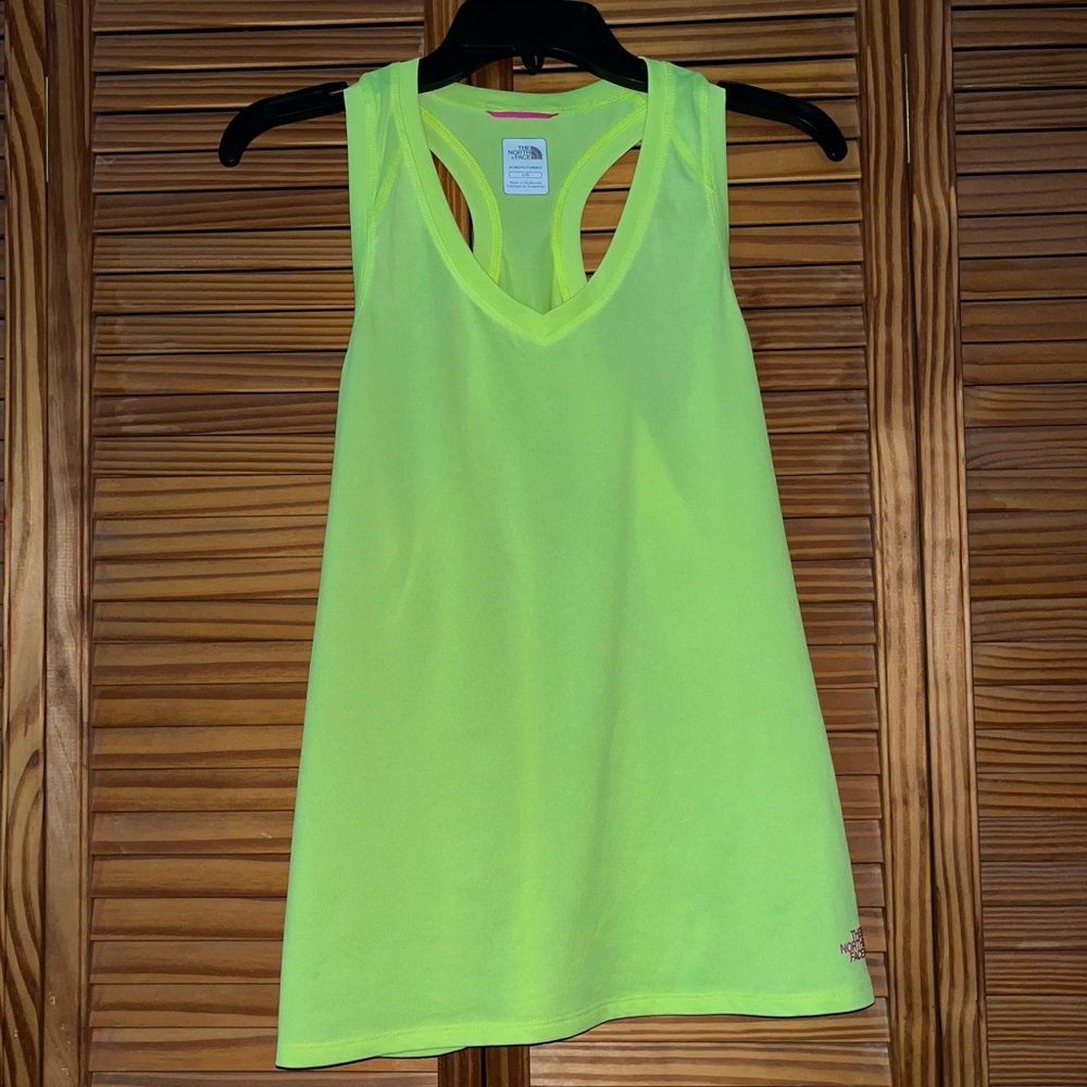 The North Face Yellow Vapor Wick Large V Neck Tank Top